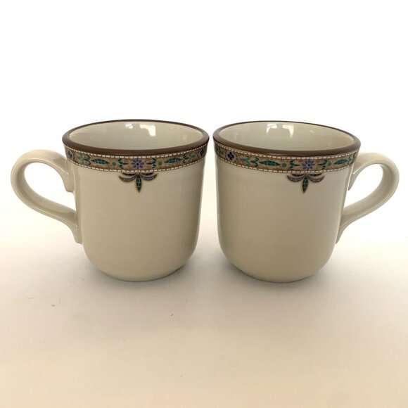 Pair of Noritake Chaparral Coffee Mugs 3.75" Cups 8482 Stoneware - Picture 1 of 8